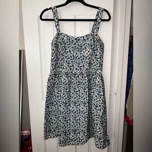 Ann Taylor LOFT Blue Floral Midi Dress, Size 8